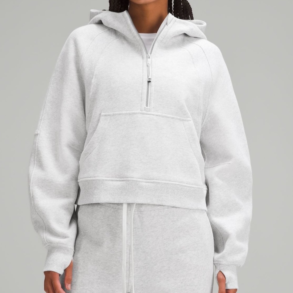 Scuba Oversized Half-Zip Hoodie XS/S Heathered Core Ultra Light Grey